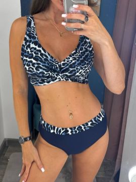Купальник раздельный Swimwear (46-54) Лиф с принтом, мягкой чашкой и переплетом. Плавки с вставкой в цвет лифа. Цвет в ассортименте.
