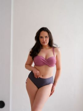 Купальник раздельный Faonfer (46-54) Лиф Анжелика с переплетом + темные плавочки на завязках. Цвет в ассортименте.